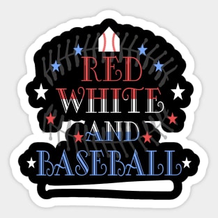 Vintage Rustic Primitive Red White and Baseball Sticker